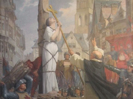 Sainte Jeanne d'Arc sur le bûcher