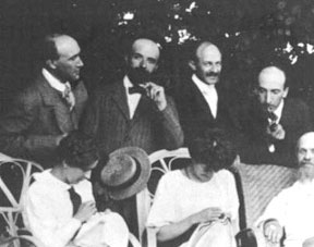 André Gide, Henri Ghéon, Jean Schlumberger et Jacques Copeau