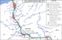 Carte des offensives de 1917