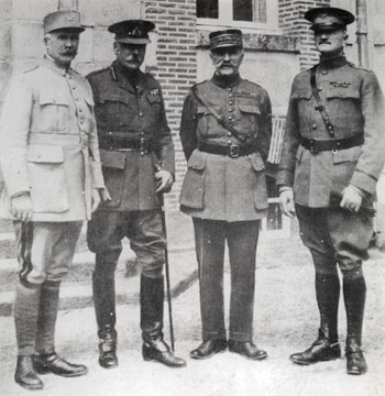 Pétain, Haig, Foch et Pershing à Bombon