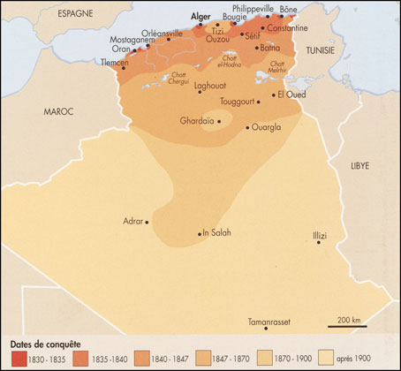 Dates de conquête de l'Algérie française