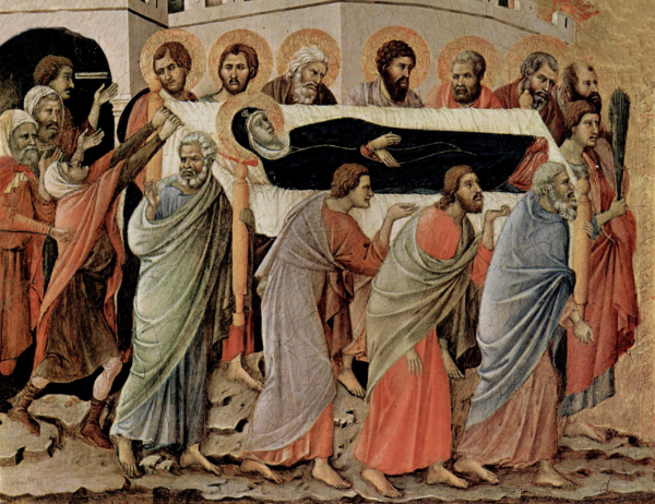 Scène de la dormition de Marie par Buoninsegna.