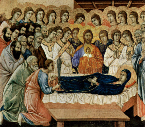 Scène de la dormition de Marie par Buoninsegna.