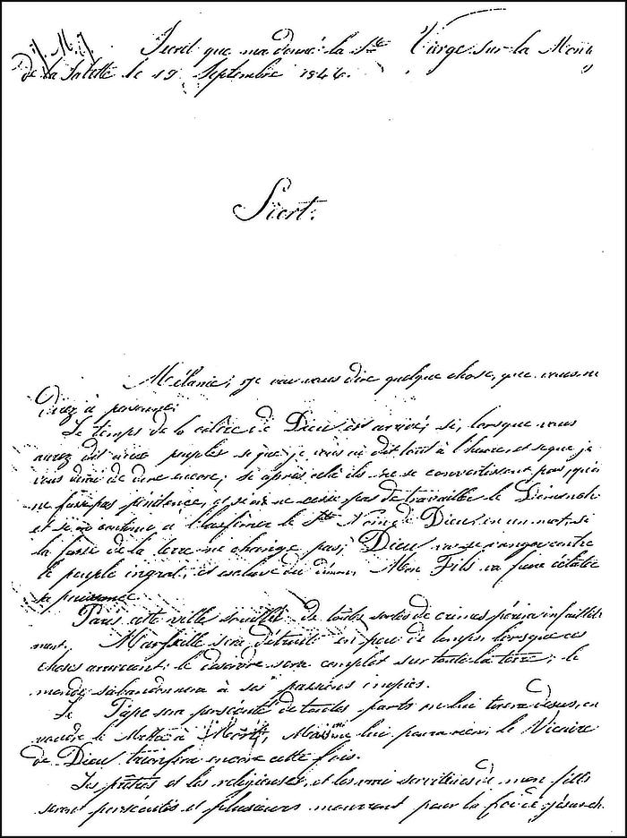 Fac similé, le secret de Mélanie.