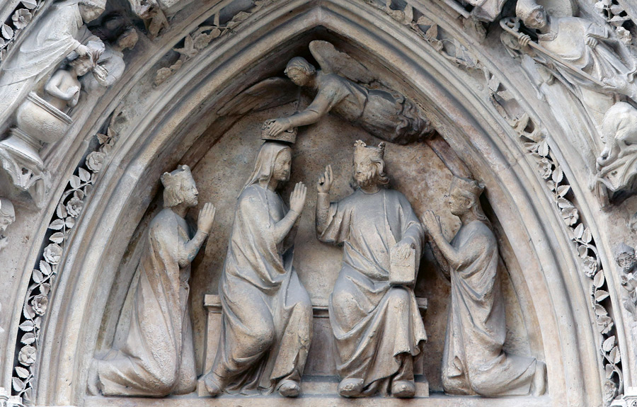 Saint Louis et Marguerite de Provence aux pieds de la Vierge couronnée