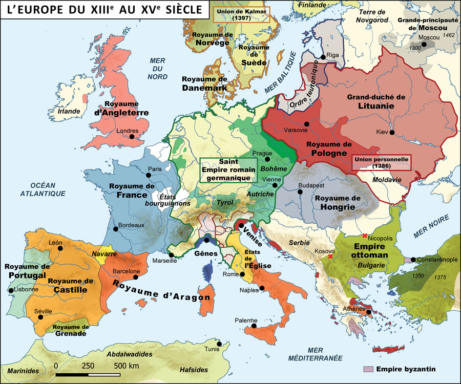 L’Europe du XIIe au XVe siècles