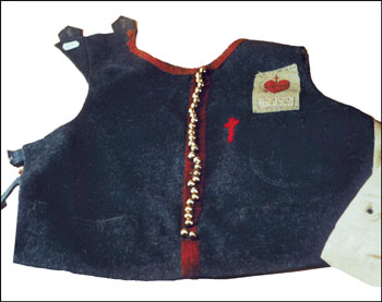 Veste intérieure de l'uniforme de zouave pontifical d'Henri de Verthamon.