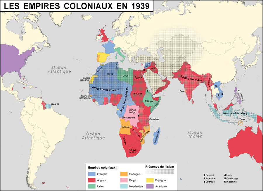 Les empires coloniaux en 1939.